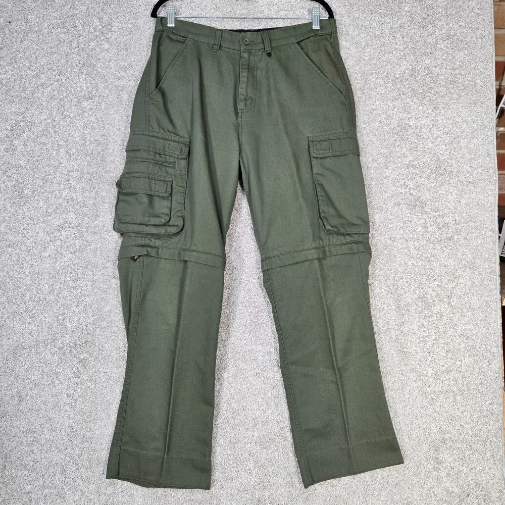 Boy Scouts Of America Pants Mens 32x28.5 Husky Green Convertible Uniform Cargo